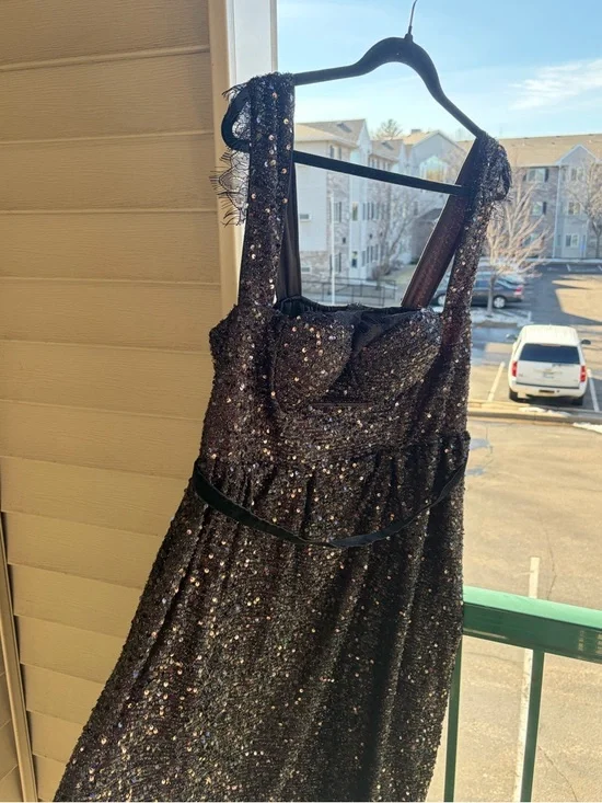 🆕Juliet Roses Black Sequin Midi Dress Size 16 Sparkly Party Lace Glam Dress NWT - Picture 5 of 17